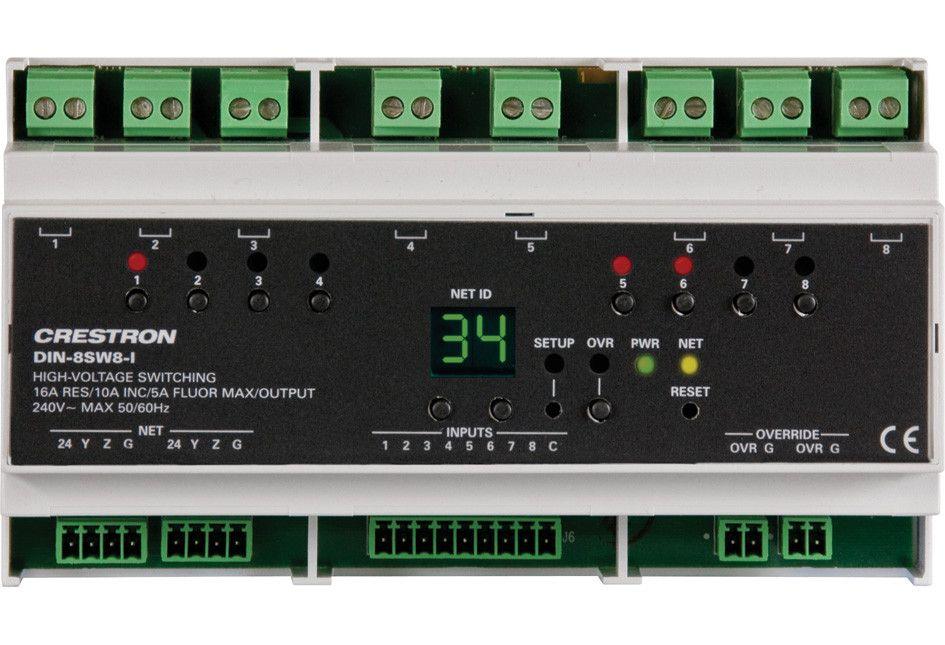 Crestron 快思聰8路開關模塊 DIN-8SW8-I